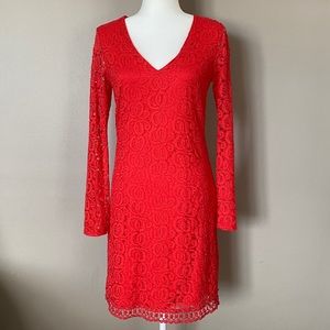 EUC Laundry by Shelli Segal Coral Lace Dress